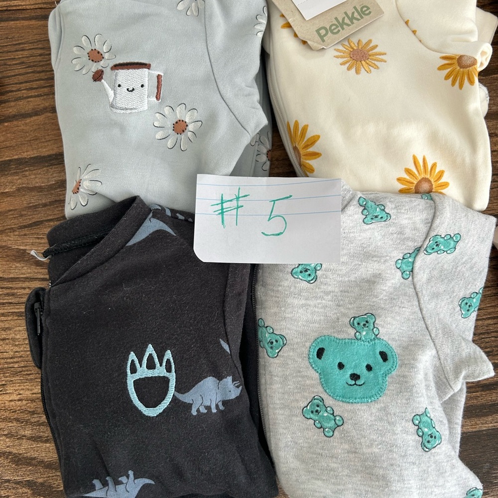 Kids Pajamas Set - Black, Gray, Cream